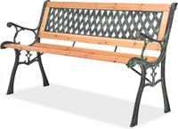 vidaXL Tuinbank - 122 cm - hout - groen - met kussen