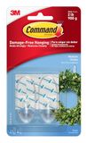 Command Middelgrote haak, 2 stuks haken en 4 plakstrips, transparant, schadevrij ophangen, houdt tot 900 g