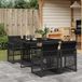 Maison Exclusive - Ensemble de jardin 5 pièces avec coussins, noir, en polyrotin