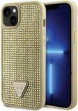 Guess Rhinestones Triangle Logo Back Cover - Apple iPhone 14 - Gold
