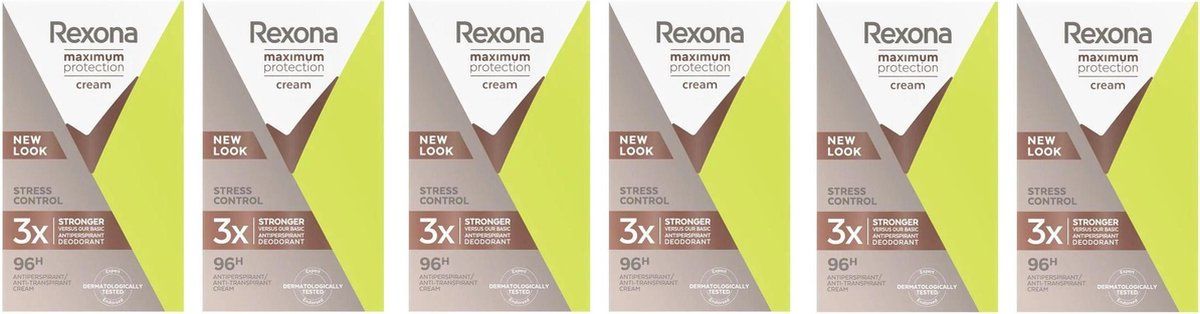 Rexona Cream Deodorant - Maximum Protection - Stress Control - 6 x 45 ml