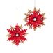 Kurt S. Adler Rood met gouden glitter sneeuwvlok 2A 13 cm ornament
