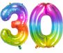 Folat Verjaardag Leeftijd folieballon - 30 jaar - multi kleuren - 86 cm - cijferballon groot
