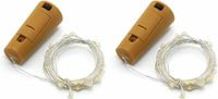 Merkloos Stern Fabrik Flesverlichting - 2x - LED lichtsnoer - 80 cm - warm wit - kurk