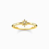 Thomas Sabo Bague Femme Argent 925 Plaqué Or Jaune Taille 56
