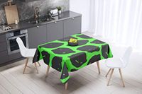 Bonamaison Tafelkleed, Anti-Mold, Sneldrogend, Waterdicht, 100% Polyester Tafellaken, Neon groene rook, 140 x 140 Cm