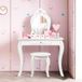 Costway Coiffeuse enfant avec miroir – MDF et pin – Dimensions 70 x 34 x 105 cm – Tiroir fonctionnel et plateau amovible – Design sécurisé