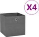 vidaXL Opbergboxen 4 stuks 28x28x28 cm nonwoven stof grijs