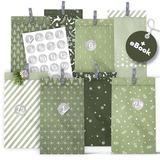 AMARI® Adventskalender om zelf te vullen, model nr. 5, Midnight Green - 24 papieren adventszakjes (met houten klemmetjes) om zelf te versieren voor Kerstmis