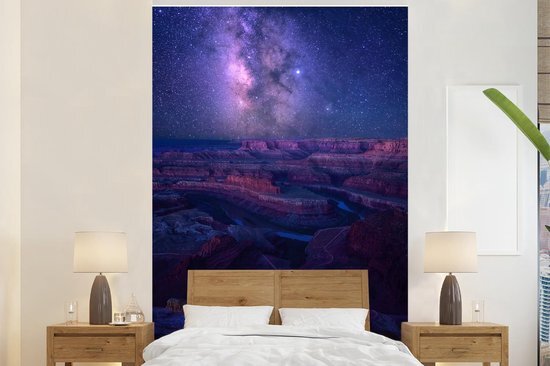 Nr1Wallpaper Behang - Fotobehang Melkweg boven de Grand Canyon - Breedte 195 cm x hoogte 300 cm