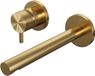 Brauer Gold Edition Robinet de lavabo encastrable avec bec droit et rosaces Modèle B2 Or Brossé PVD