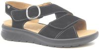 Hartjes CALYPSO - Platte sandalen - Dames - Zwart - Suède - Wijdte K - Maat 38