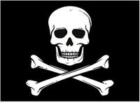 Bellatio Decorations Piraten vlag thema stickers - zwart - versiering - 7.5 x 10 cm - hobby