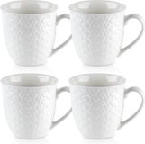 orion group Orion Beker Keramiek - 11 cm - 4 Stuks - Wit