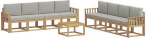 vidaXL Tuinset met 9 delen, wit en lichtgrijs, polyester