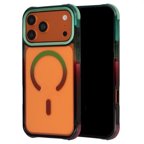 Selencia Gradient Backcover met MagSafe voor de Apple iPhone 17 Pro Max - Groen / Bruin