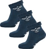 Hummel Snubbie Socks 3 Pk DARK DENIM Unisex Kinderen Katoen Logo Schoenmaat 18-20
