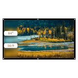 ASHATA Rolscherm Beamerscherm Canvas, 16:9 Projectie Canvas Draagbaar Opvouwbaar Beamerscherm, Geschikt voor Home Cinema Projectie Film Buiten/Binnen / Camping (84 inch)