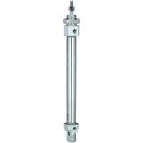Ronde RIEGLER Ronde cilinder »MI« ISO 6432, dubbele werking. Magneet, zuiger Ø 8, hub 100, aansluiting M5x0,8, werkdr. 1-10 bar, temp. -20 °C tot 70 °C