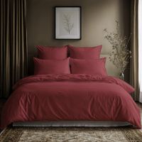 Lavea® Beddengoedset van 100% Katoen met Dekbedovertrek 135x200 + 1 Kussensloop 80x80 cm – Zacht, Ademend en Oeko-TEX Gecertificeerd – Terracotta