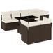 vidaXL 8-delige Loungeset met Kussens, Poly Rattan, Bruin