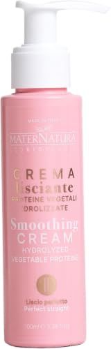MATERNATURA Haarstijlcrème met gehydrolyseerd plantaardig eiwit, lichte en zijdeachtige textuur, hittebescherming, glad en glanzend effect, langdurig, 100 g