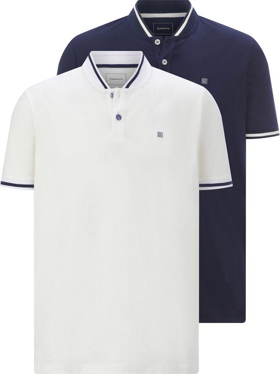 Babista heren Poloshirts, Set Van 2 - 60/62 - donkerblauw - Plus Size