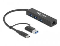 Delock 64149 station d'accueil pour ordinateur portable & duplicateur de ports USB 3.2 Gen 1 (3.1 Gen 1) Type-A + Type-C Noir