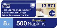Tork Xpressnap Snack® dispenserservet 216x216cm 2-laags 1/4-vouw Leaf Design wit 5x100x8