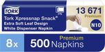 Tork Xpressnap Snack® dispenserservet 216x216cm 2-laags 1/4-vouw Leaf Design wit 5x100x8