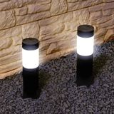 RexTech Solar tuinverlichting priklamp Lucifer zwart - Padverlichting op zonne-energie - Set van 2 buitenlampen