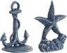 Item International Deurstopper Zeester/Anker - blauw - gietijzer - 15 cm - maritiem