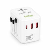 NONE Wereldwijde reisadapter Pd 20 W Gan Iii 2 Usb-A en 1 Usb-C universele reisstekkeradapter internationale stroomadapter voor EU, VS, VK, AU