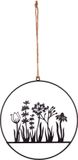 UNUS® Hanger bloemenornament metaal ophangen zwart decoratie voor ramen of muren