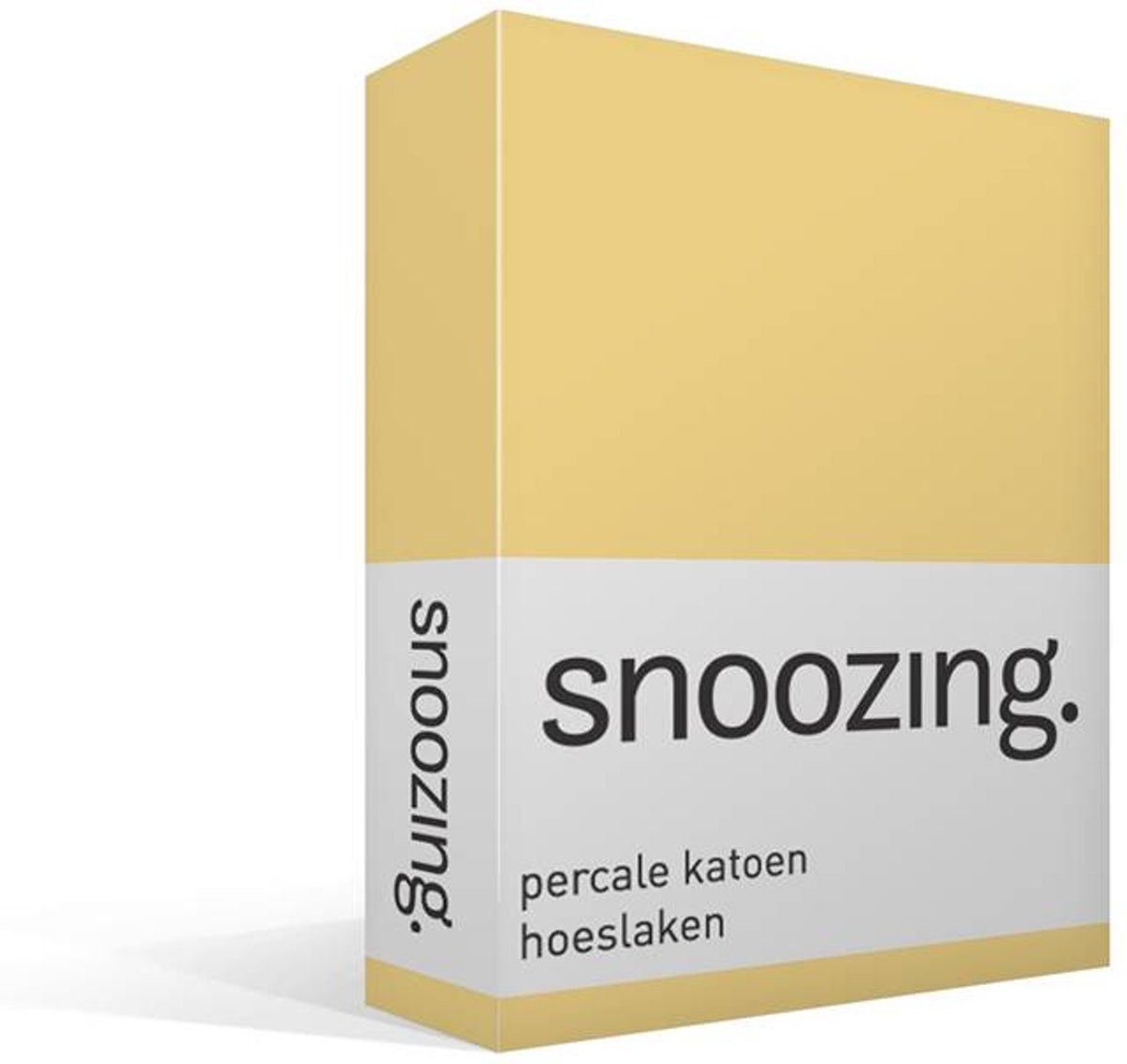 Snoozing percale katoen hoeslaken - Lits-jumeaux (200x220 cm) - Geel