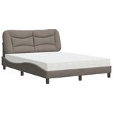 vidaXL Lit avec matelas "Hvar" tissu taupe 160x200 cm