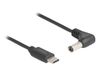 DeLOCK 85399 Câble USB-C vers 5.5 x 2.5 mm DC, Droit/Angulaire, 1.5m, Noir