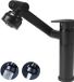 Unyqoos® Robinet de cuisine pivotant noir avec douchette et différents modes d'eau pour cuisine et salle de bain