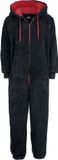 Full Volume by EMP Full Volume Zwart en rood pluche jumpsuit - Dames - XXL-3XL