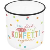 Lieblingskerze Sheepworld Lieblingskerze in Emailleoptik Motiv "Für dich soll es Konfetti regnen!"