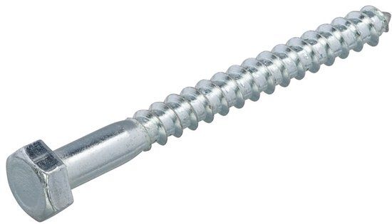 Hoenderdaal Fasteners Hoenderdaal Houtdraadbouten - DIN571 Zeskant - M8 x 130mm - Verzinkt (100 stuks)