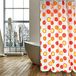 MSV Circles Polyester douchegordijn, wit/rood, 200 x 180 cm
