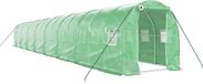 vidaXL Tuinkas met stalen frame 32 m² 16x2x2 m groen