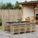 Prolenta Maison Exclusive - Tuinset voor buiten, 9-delig, met kussens, mix van beige kleur, gemaakt van polyrotan