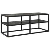 vidaXL meuble TV et centre de divertissement Acier noir 100x40x40 cm