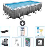 Bestway Power Steel Rechthoekig Zwembad - Rattanprint - 549 x 274 x 122 cm