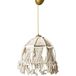 Plafondlamp lampenkap franjes met metaal, wit, collectie Ness, 30 x 30 x 80, fitting E 27 Max 45-60