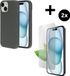 Mobiparts Silicone Cover Apple iPhone 15 - Grijs | Incl. 2x Screenprotector