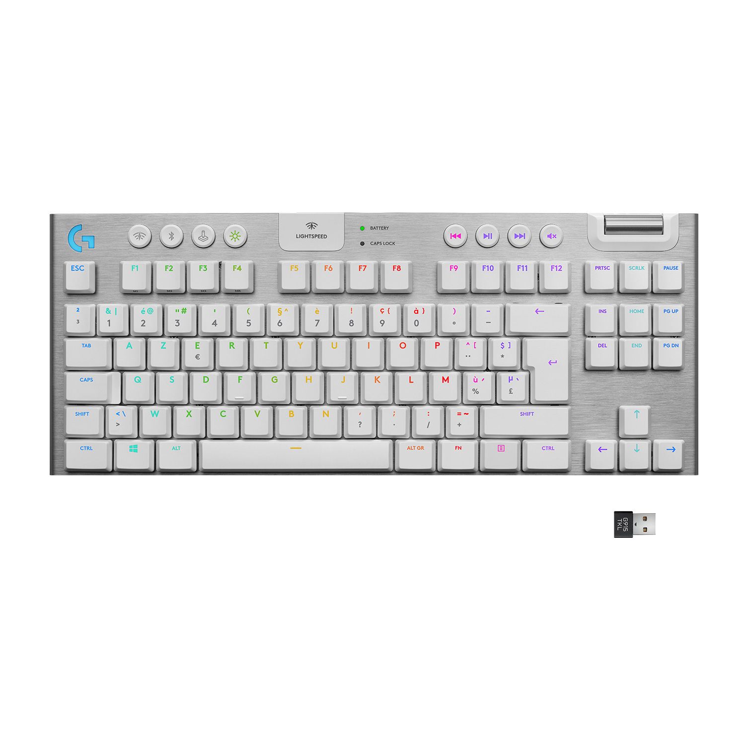 Logitech G G915 TKL - Wireless Mechanical Gaming Keyboard - White - QWERTY English