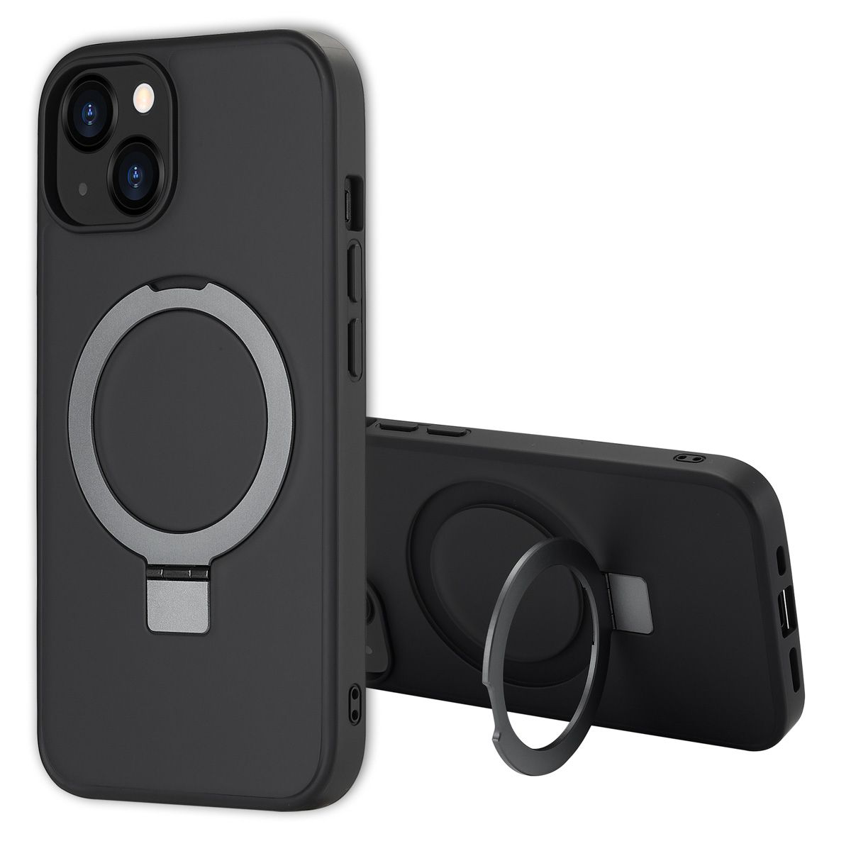 Accezz Ring Stand Backcover met MagSafe voor de Apple iPhone 13 - Zwart